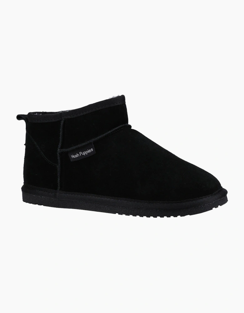 Hush Puppies Ashanti Womens Suede Slippers Black