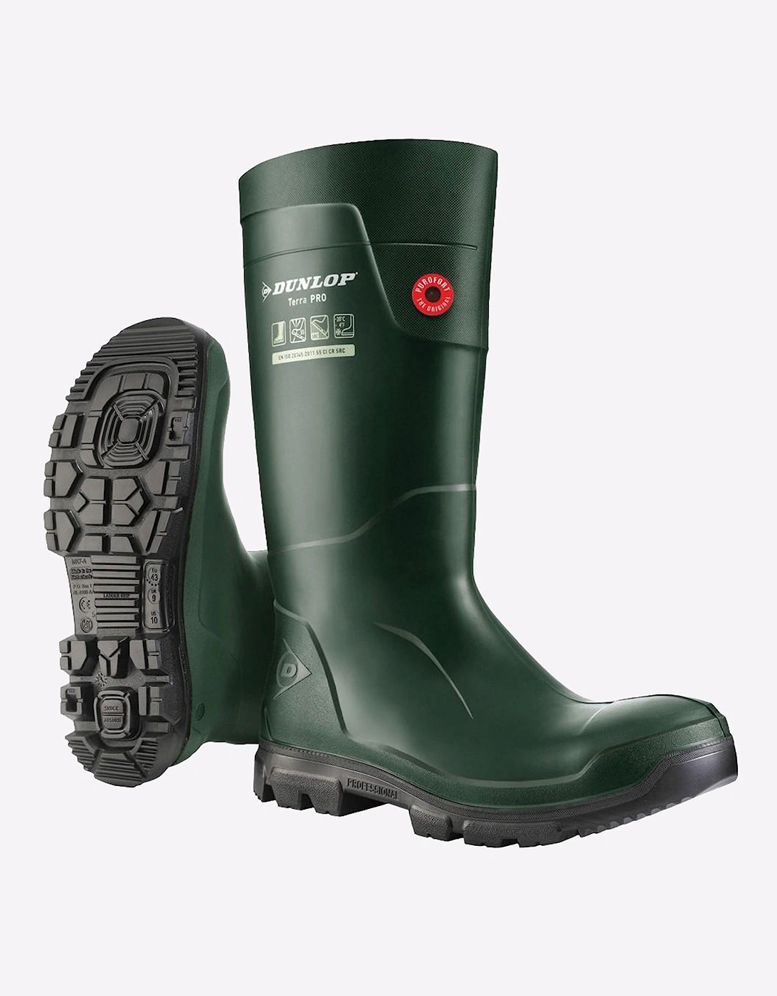Dunlop TerraPro Full Safety Wellington Unisex Green