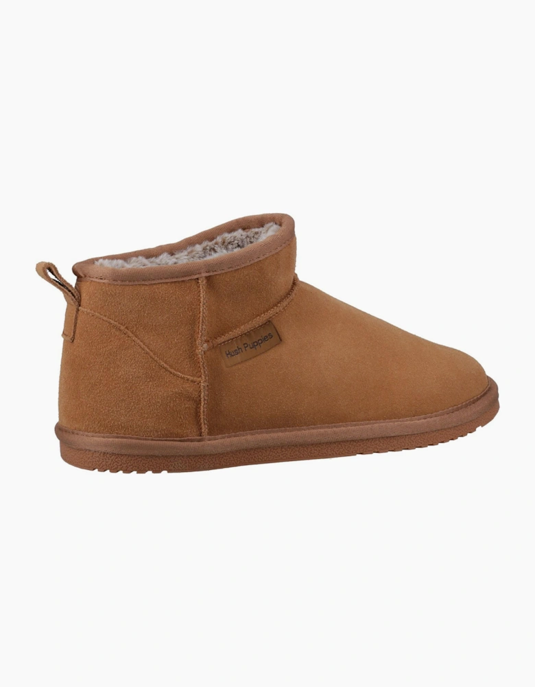 Hush Puppies Ashanti Womens Suede Slippers Tan