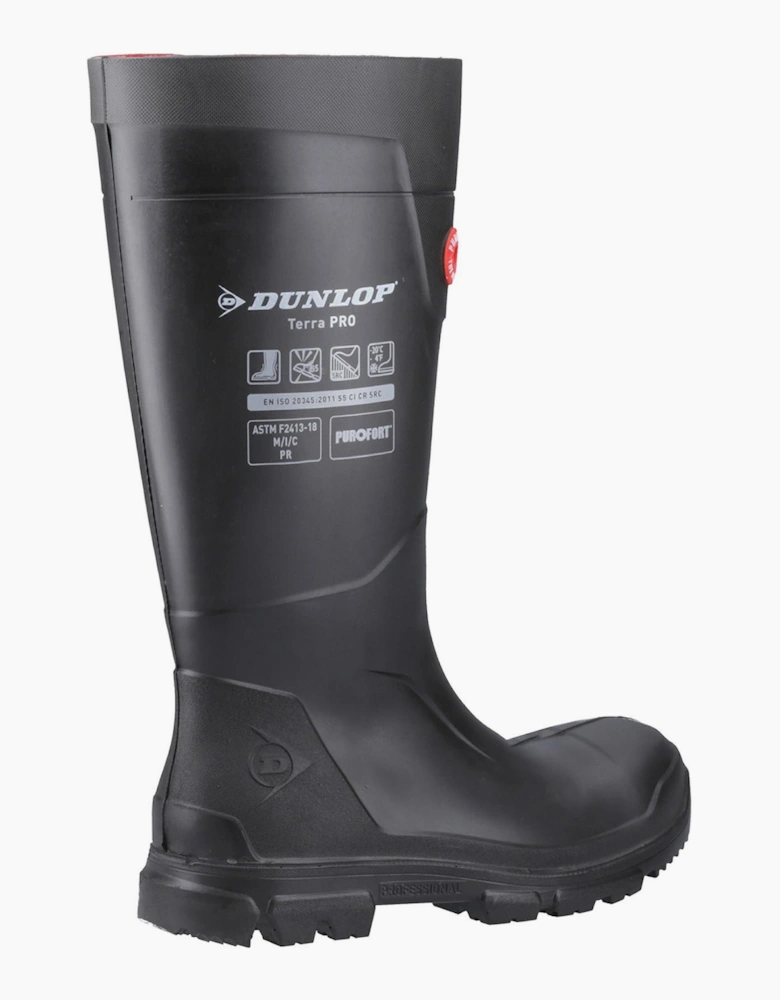 Dunlop TerraPro Full Safety Unisex Wellington Boots Black