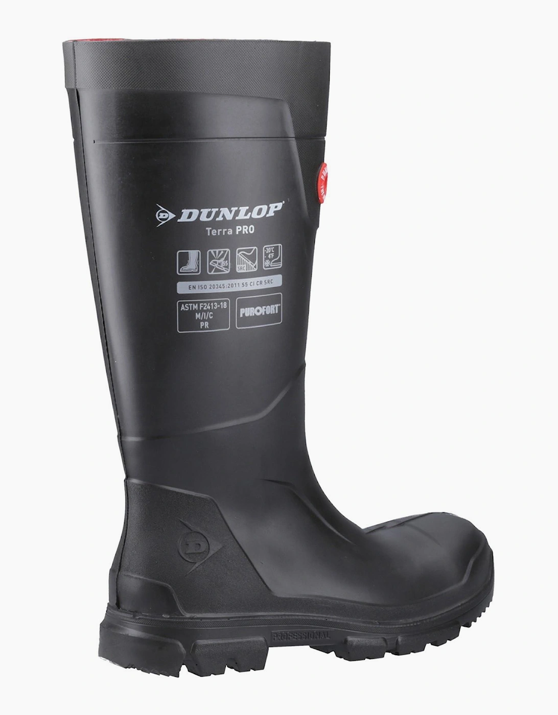 Dunlop TerraPro Full Safety Unisex Wellington Boots Black
