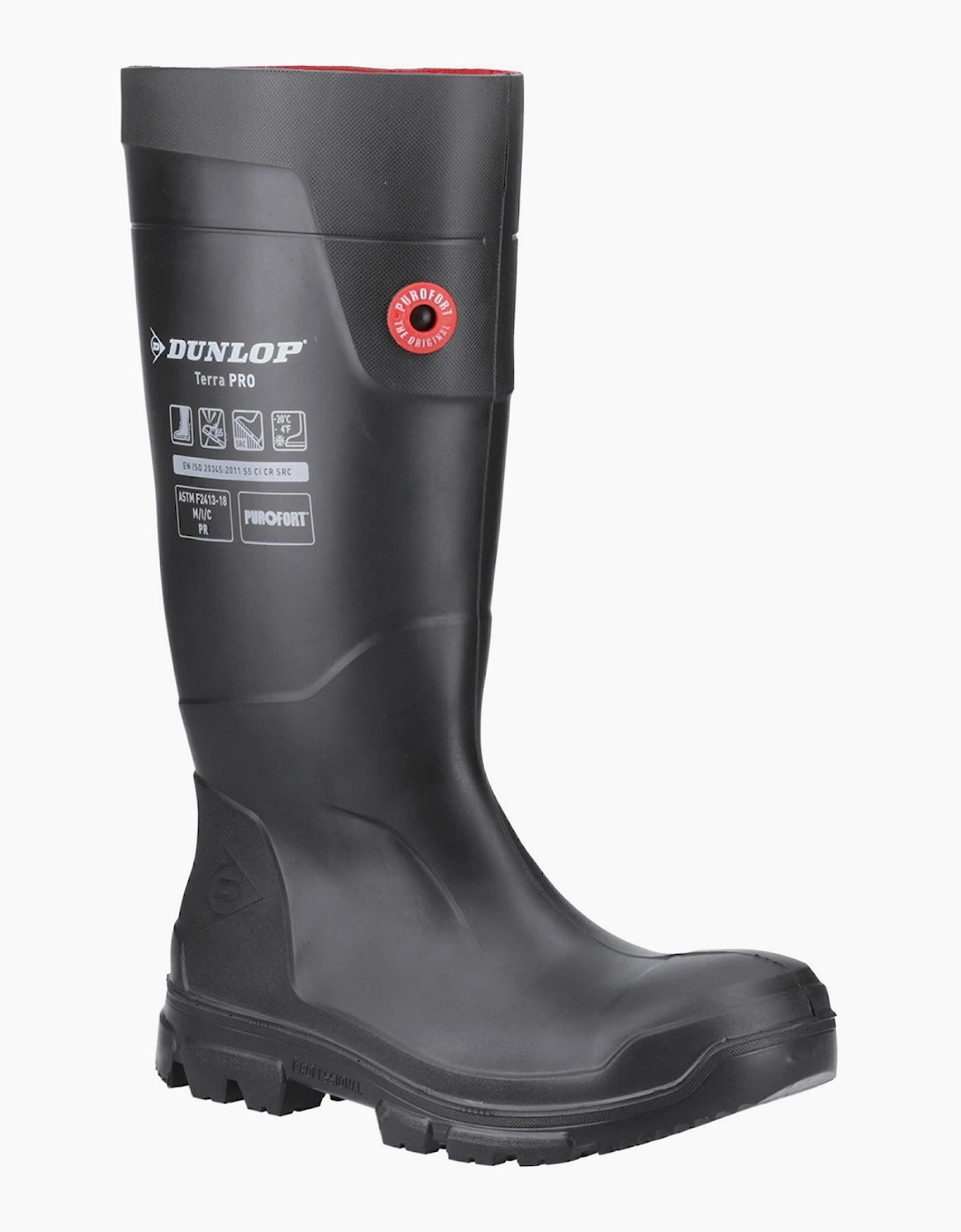Dunlop TerraPro Full Safety Unisex Wellington Boots Black