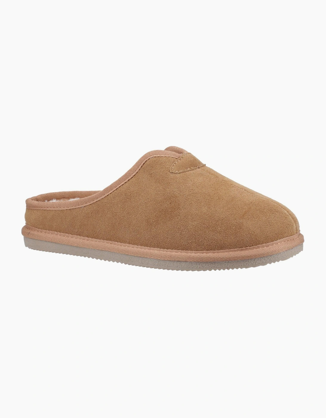Hush Puppies Conrad Mens Suede Memory Foam Slippers Tan