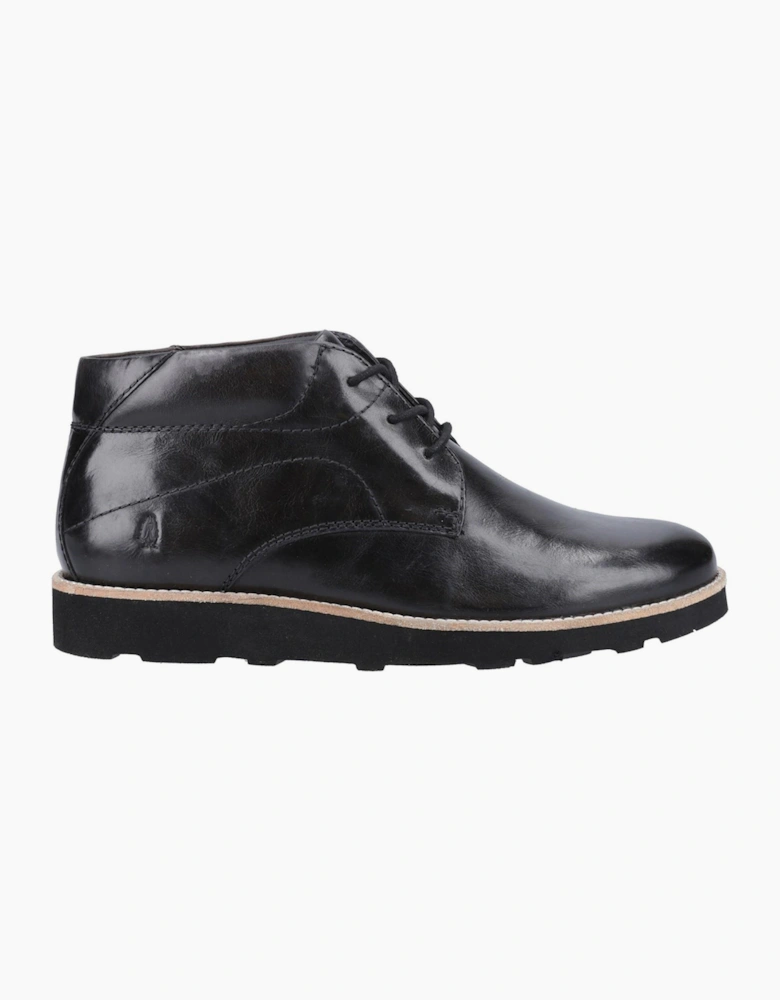 Hush Puppies Kennedy Leather Memory Foam Mens Boots Black