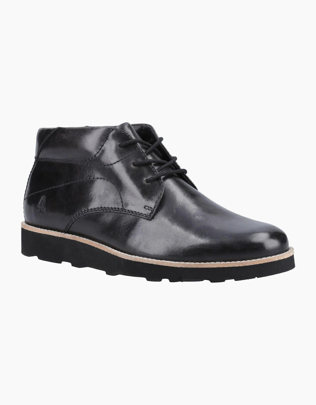 Hush Puppies Kennedy Leather Memory Foam Mens Boots Black