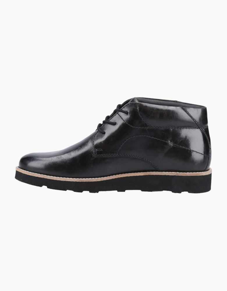 Hush Puppies Kennedy Leather Memory Foam Mens Boots Black