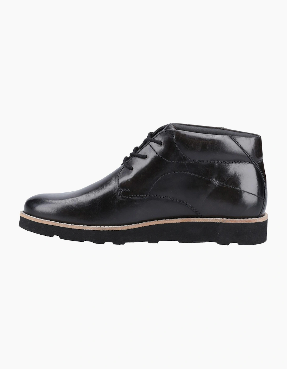 Hush Puppies Kennedy Leather Memory Foam Mens Boots Black