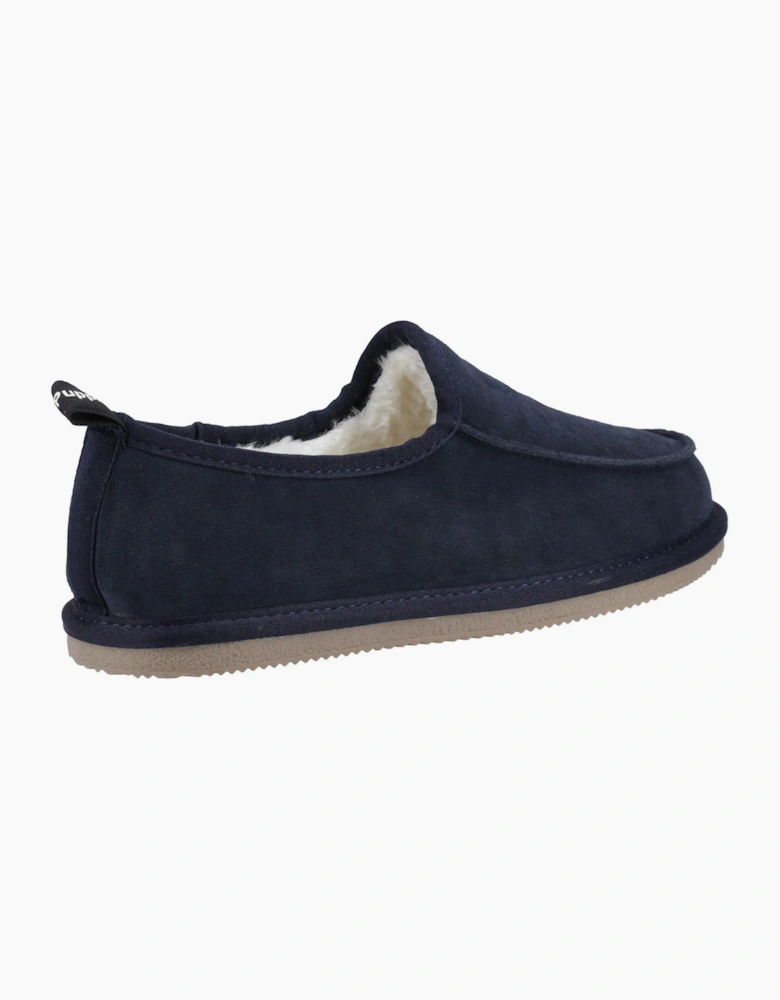 Hush Puppies Charles Mens Suede Memory Foam Slippers Navy