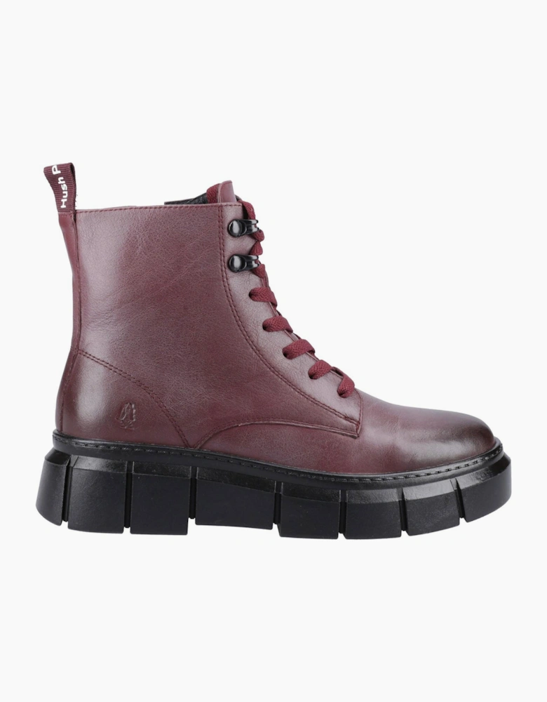 Hush Puppies Fawn Memory Foam Womens Ankle Boots Bordeaux