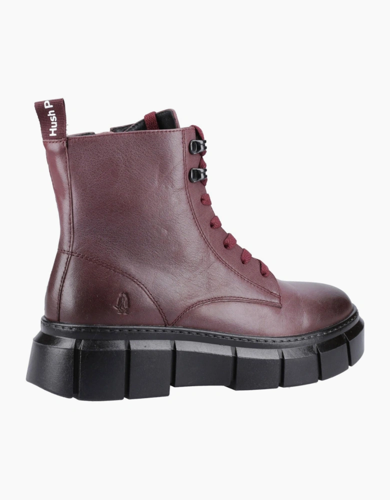 Hush Puppies Fawn Memory Foam Womens Ankle Boots Bordeaux