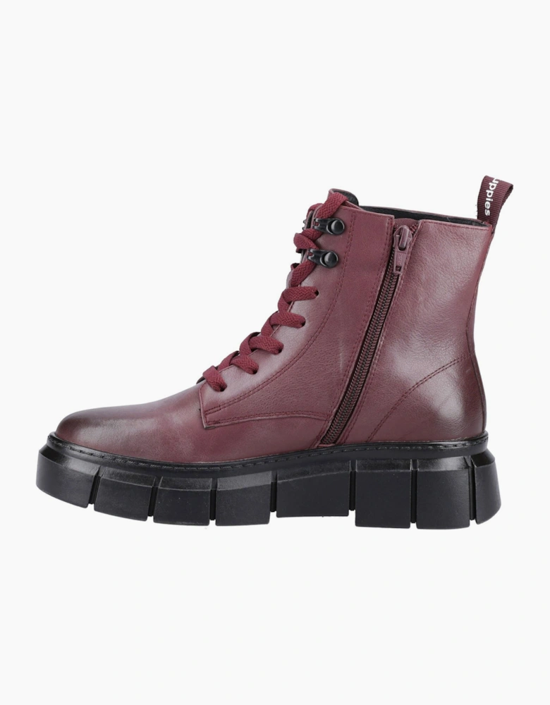 Hush Puppies Fawn Memory Foam Womens Ankle Boots Bordeaux