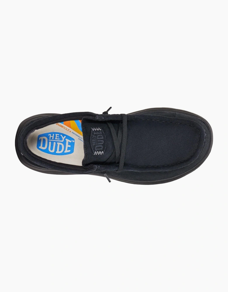 Hey Dude Wally Suede Shoes Black