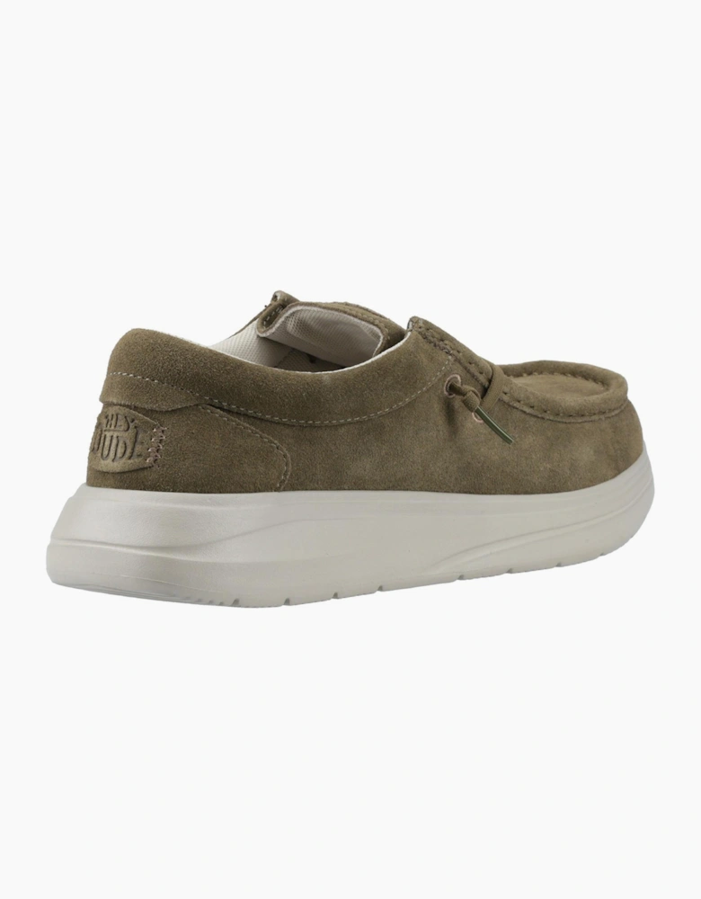 Hey Dude Wally Suede Shoes Dark Olive/Stone Grey