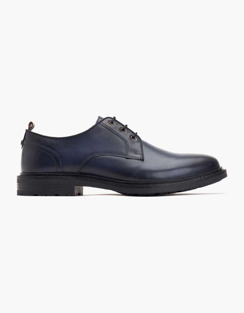 Base London Dime Mens Leather Derby Shoes Navy
