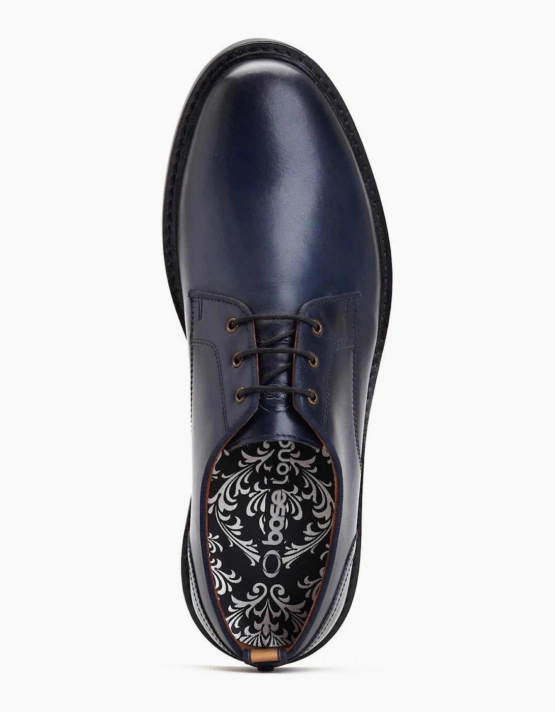 Base London Dime Mens Leather Derby Shoes Navy
