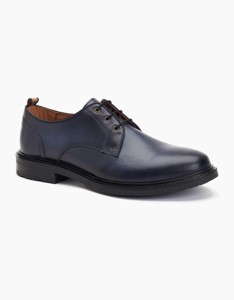 Base London Dime Mens Leather Derby Shoes Navy