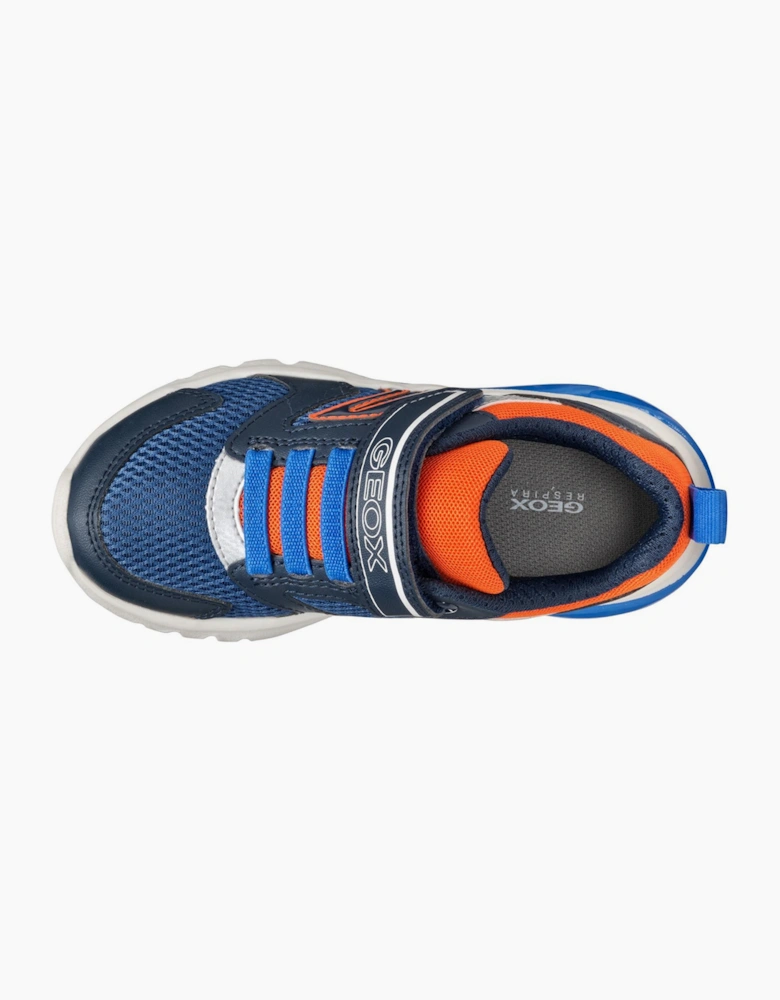 Geox Ciberdron Boys Light Up Trainers Navy / Orange