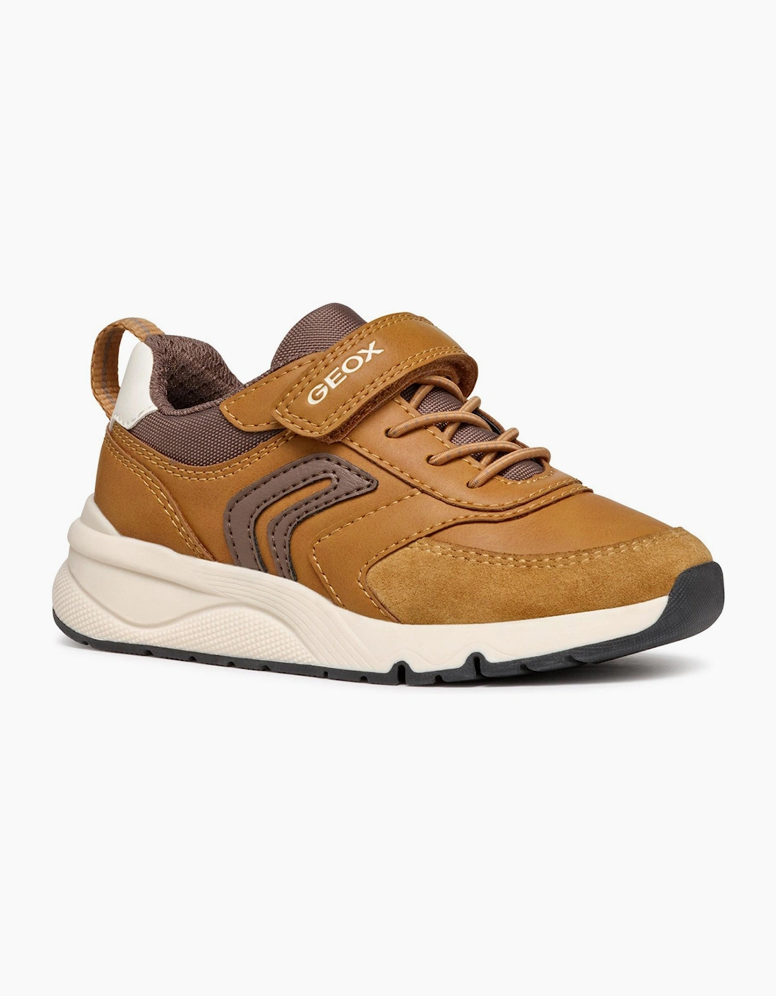 Geox Rooner Boys Trainers Dark Yellow/Coffee