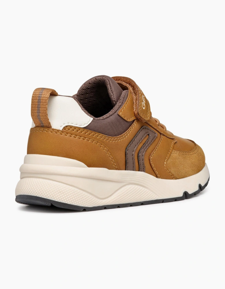 Geox Rooner Boys Trainers Dark Yellow/Coffee