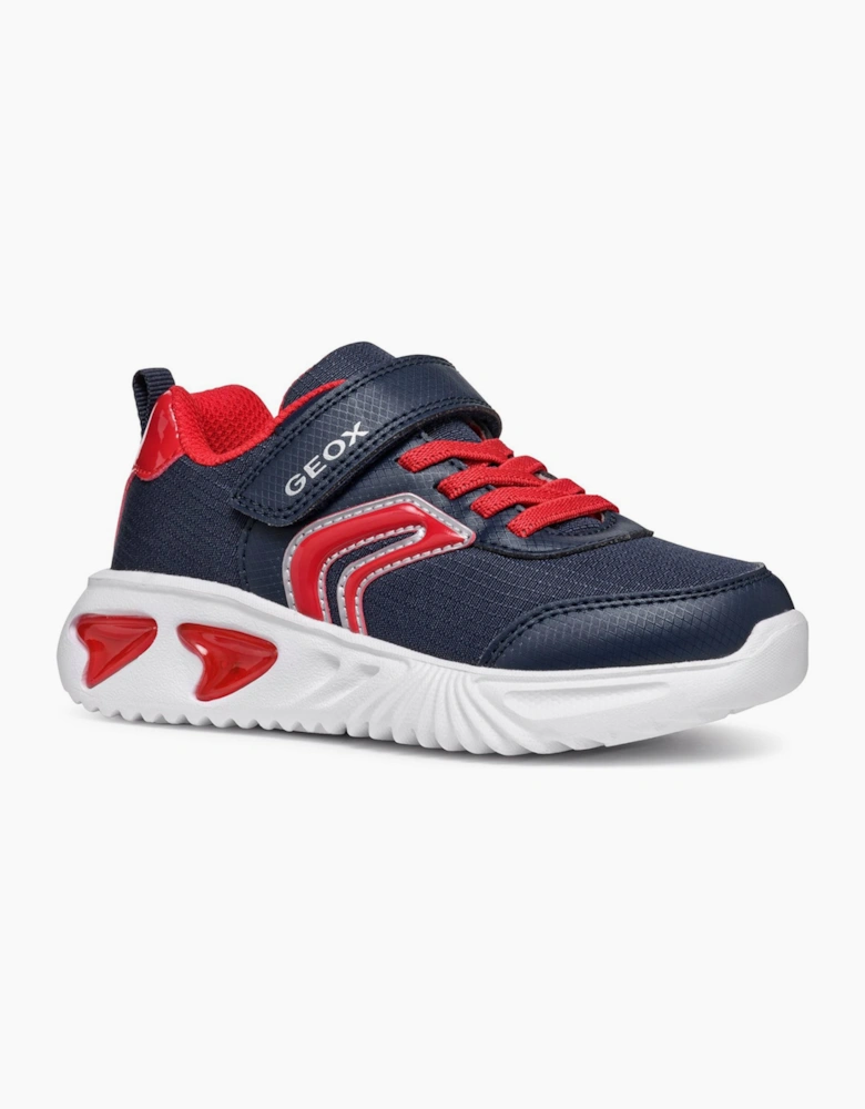 Geox Assister Junior Light Up Trainers Navy / Red
