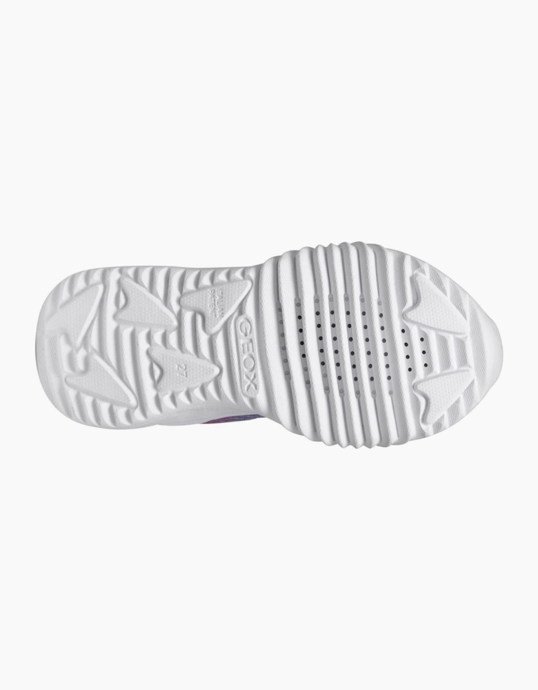 Geox Assister Light-Up Girls Trainers Sky/Multicolour