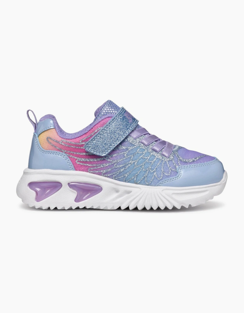 Geox Assister Light-Up Girls Trainers Sky/Multicolour