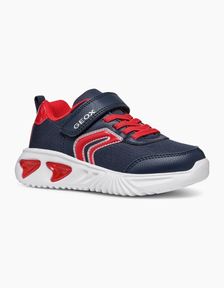 Geox Assister Boys Light Up Trainers Navy / Red