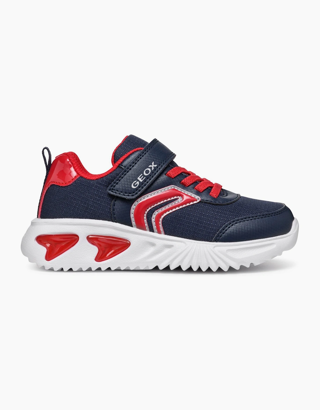 Geox Assister Boys Light Up Trainers Navy / Red
