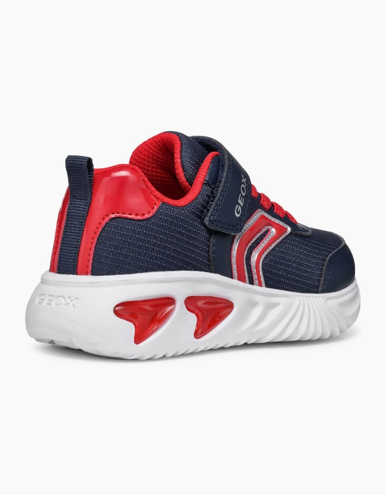 Geox Assister Boys Light Up Trainers Navy / Red