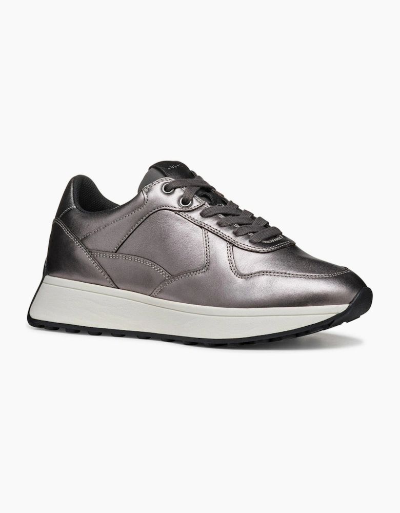 Geox Amabel Metallic Womens Trainers Gun