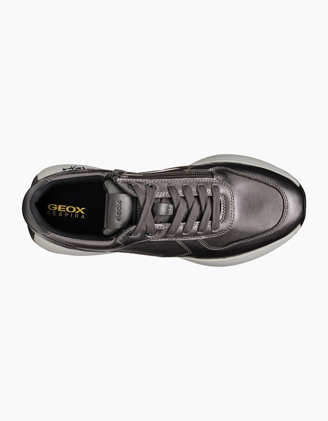 Geox Amabel Metallic Womens Trainers Gun