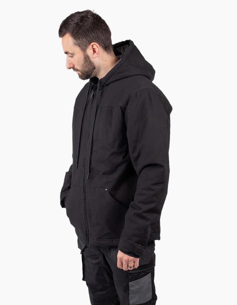 Caterpillar Hooded Sherpa Waterproof Jacket Mens Black
