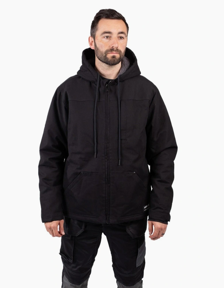 Caterpillar Hooded Sherpa Waterproof Jacket Mens Black