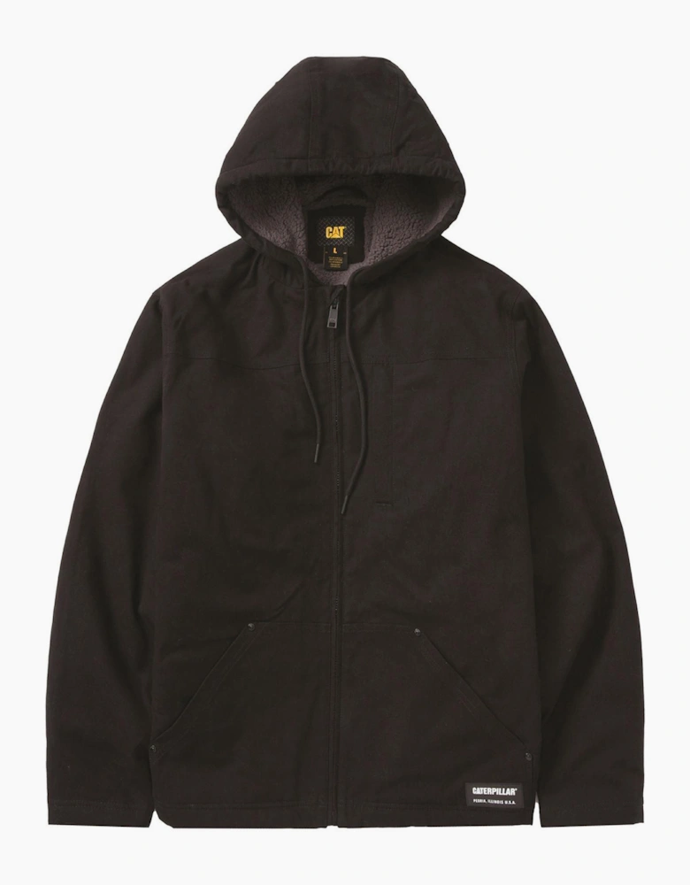 Caterpillar Hooded Sherpa Waterproof Jacket Mens Black