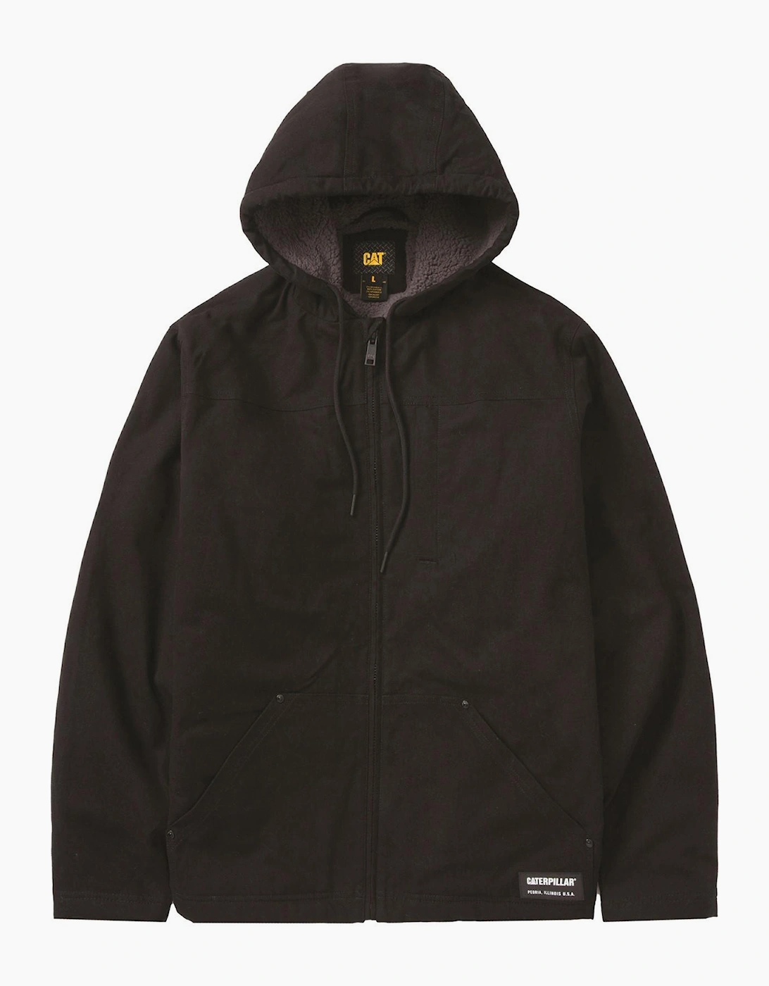 Caterpillar Hooded Sherpa Waterproof Jacket Mens Black