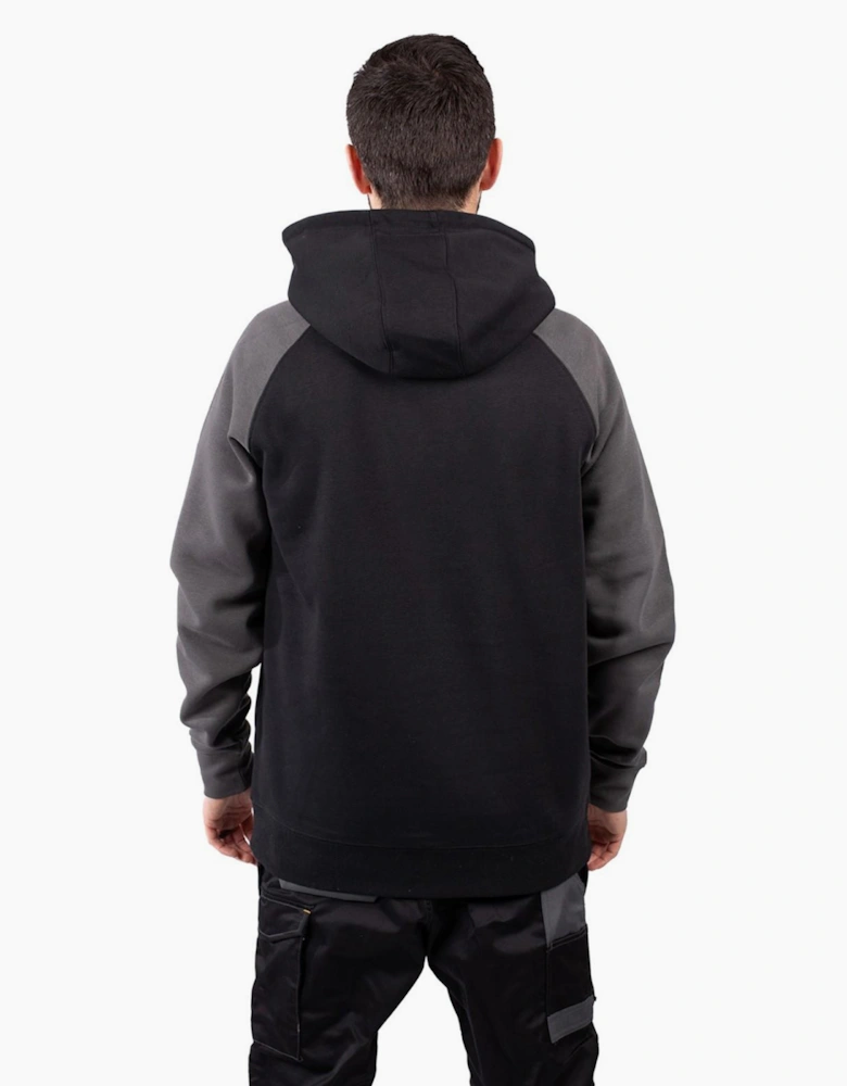 Caterpillar Raglan Hooded Sweatshirt Mens Black/Magnet