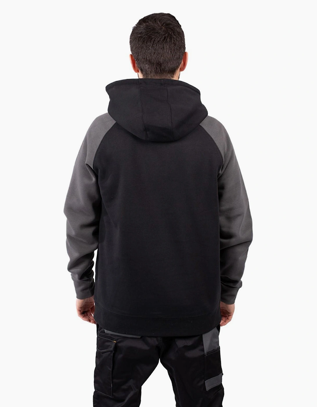 Caterpillar Raglan Hooded Sweatshirt Mens Black/Magnet
