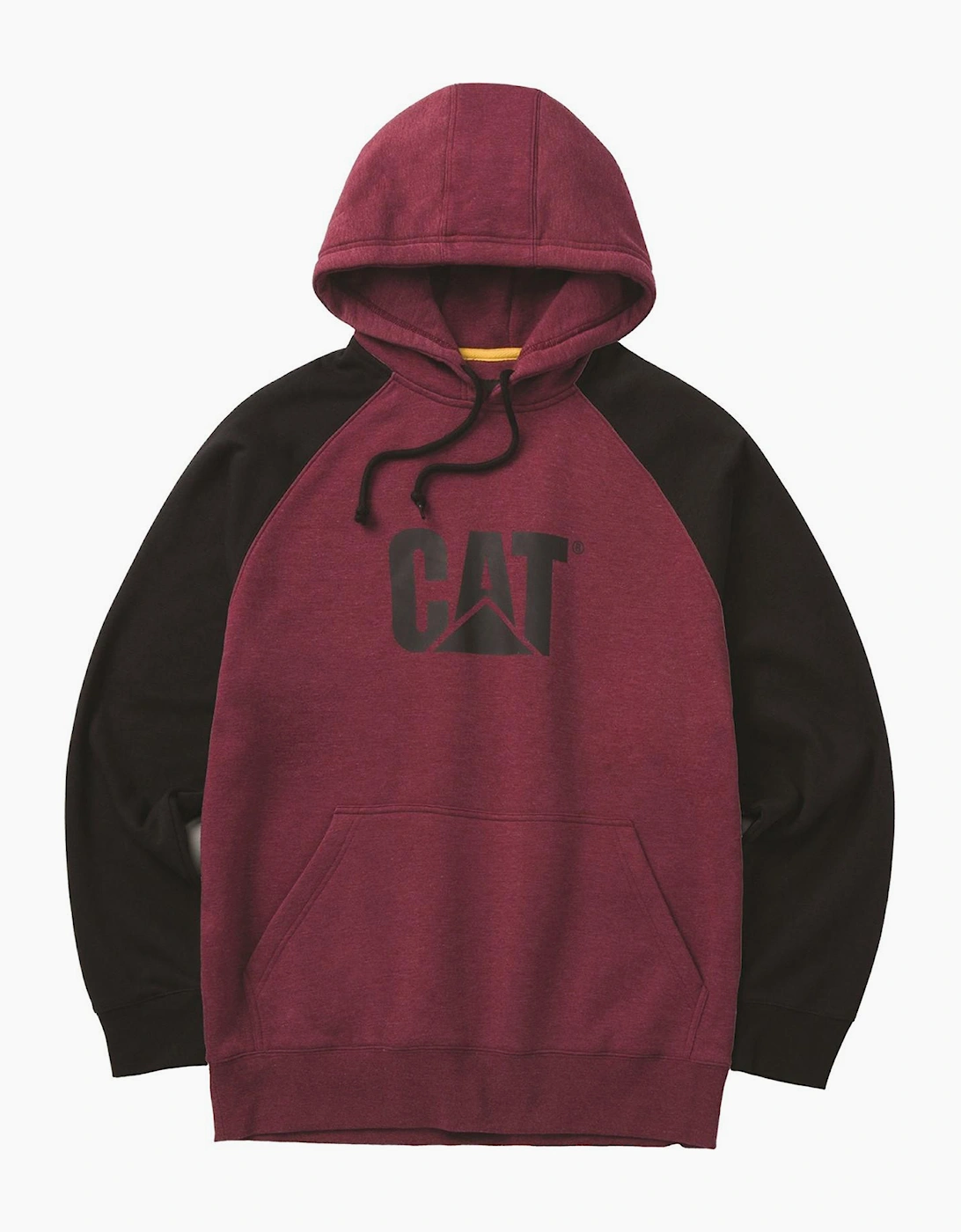 Caterpillar Raglan Hooded Sweatshirt Mens Carmenere Heather/Black