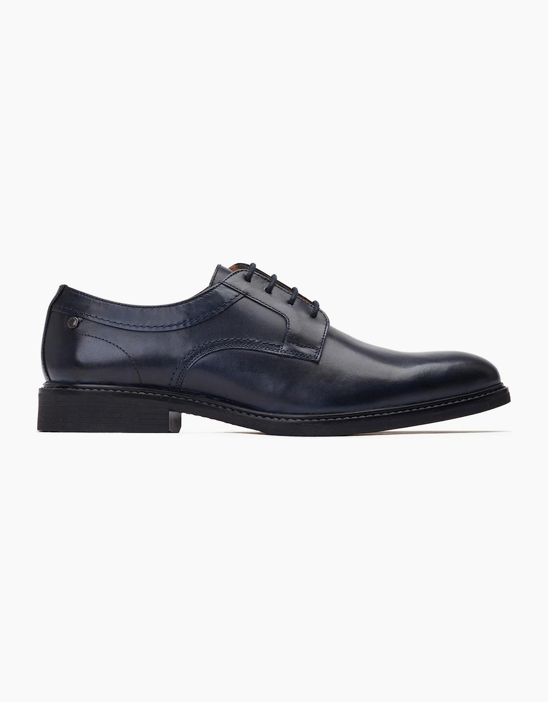 Base London Drake Waxy Mens Leather Shoes Navy