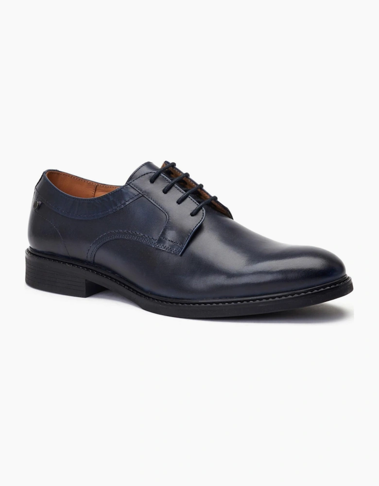Base London Drake Waxy Mens Leather Shoes Navy
