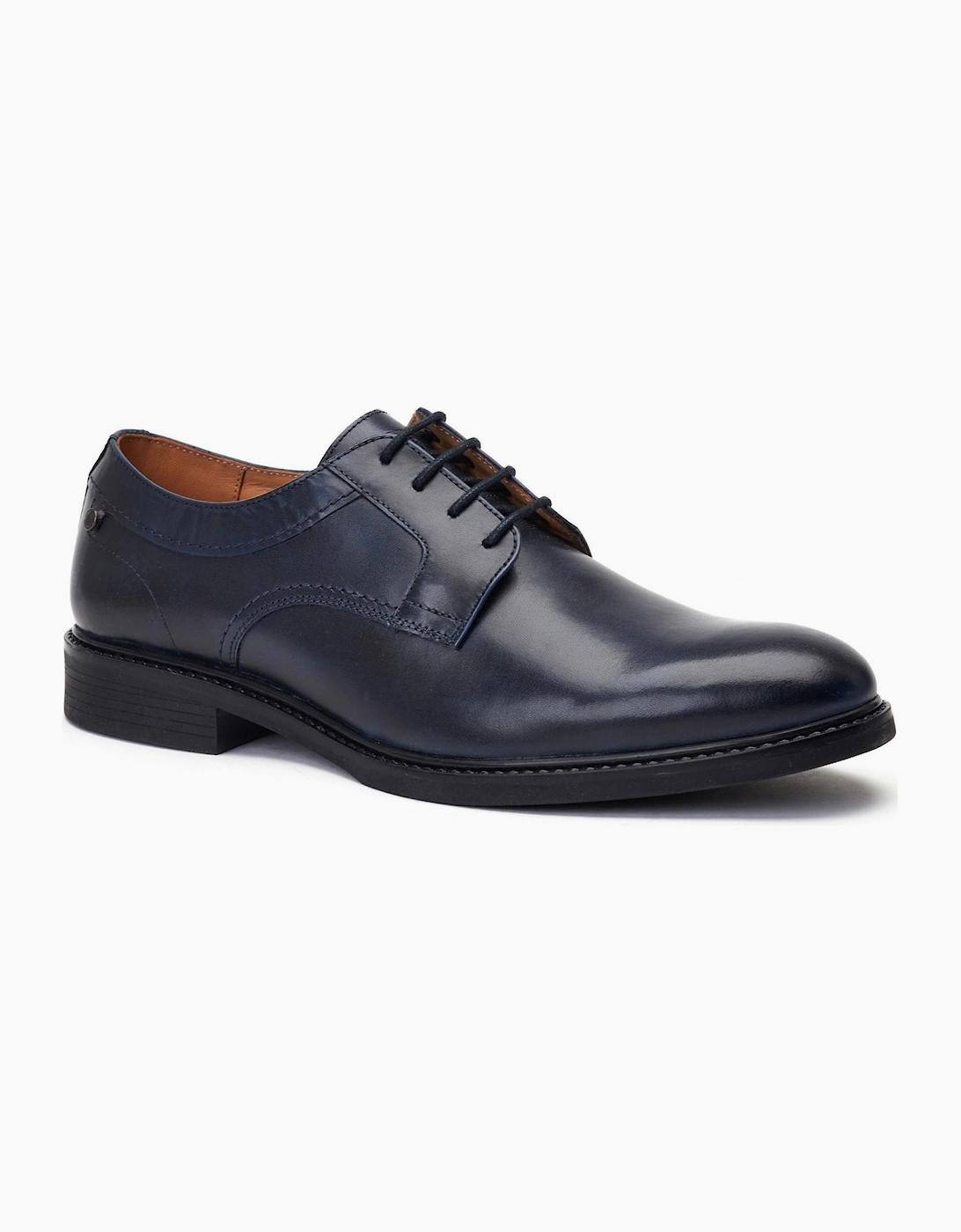 Base London Drake Waxy Mens Leather Shoes Navy