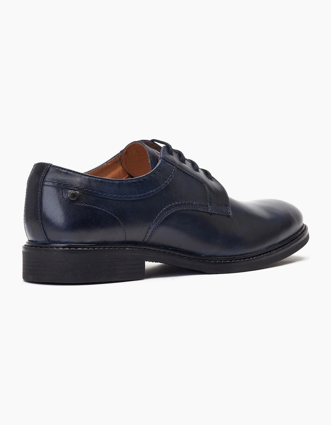 Base London Drake Waxy Mens Leather Shoes Navy