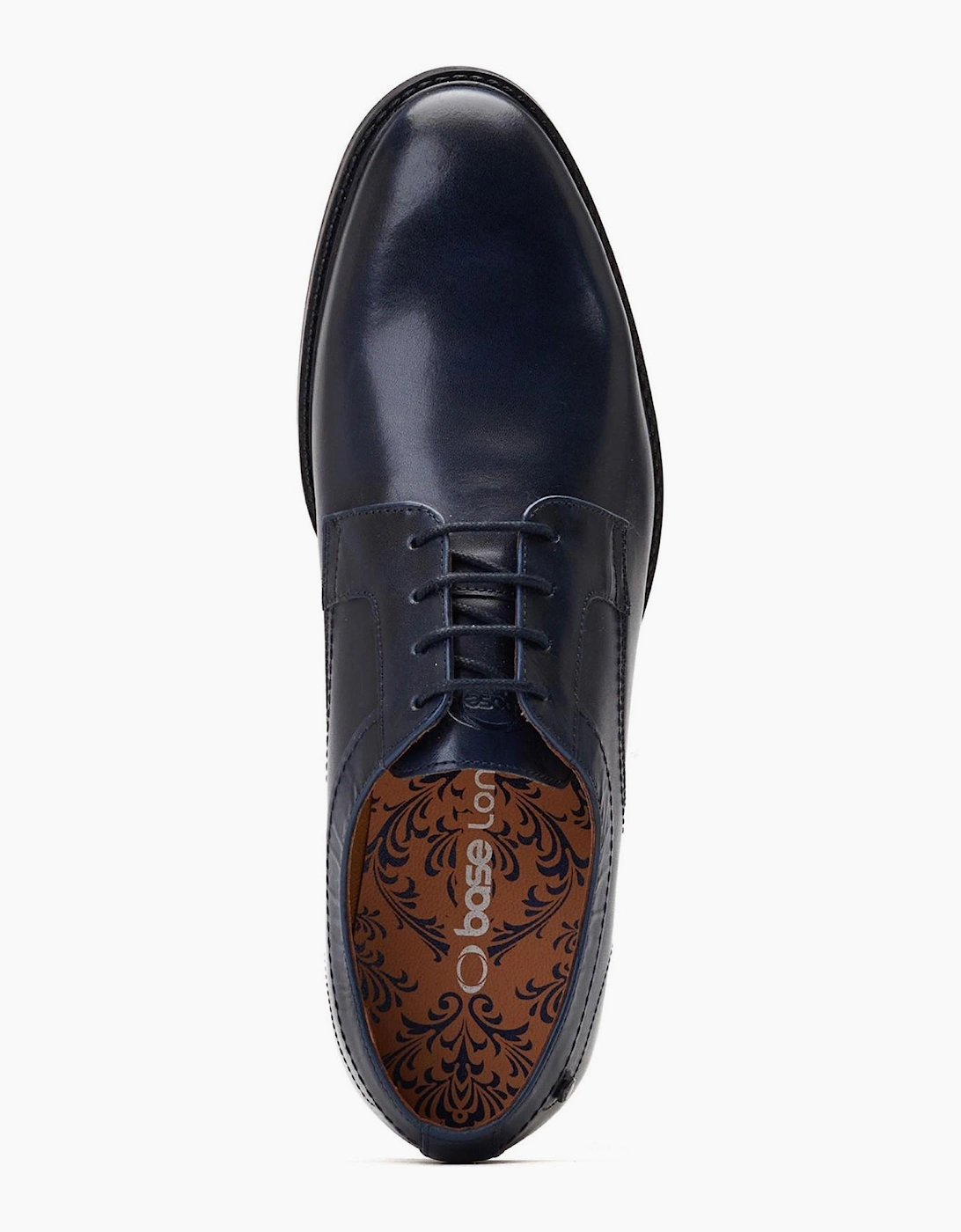 Base London Drake Waxy Mens Leather Shoes Navy