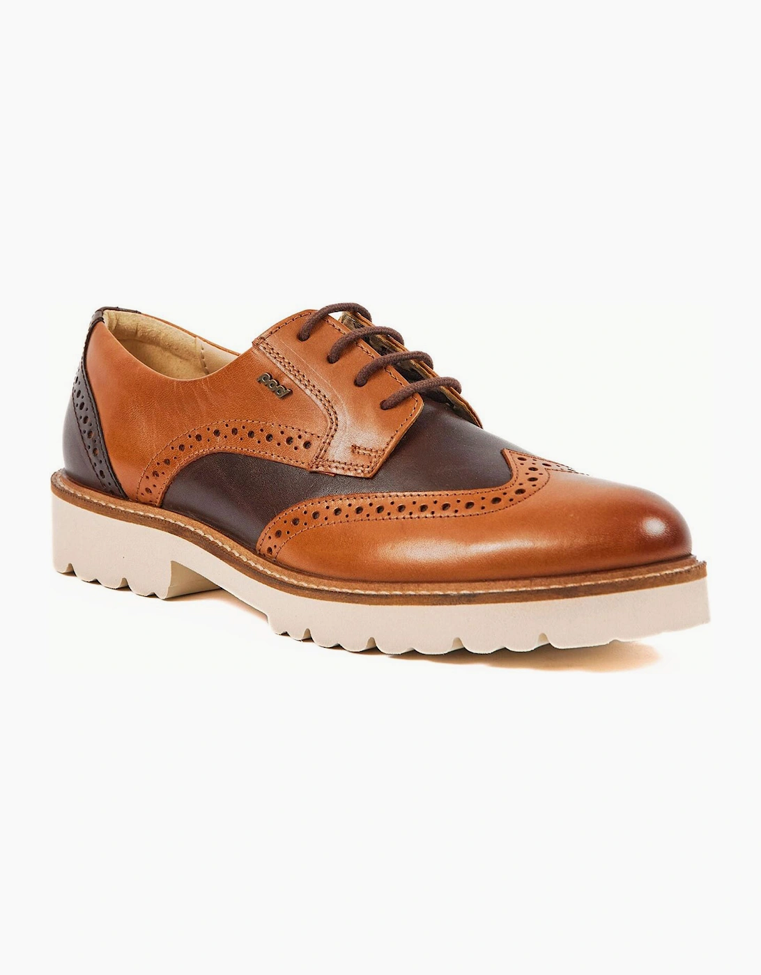 Pod Kortney Womens Brogue Shoes Tan Multi