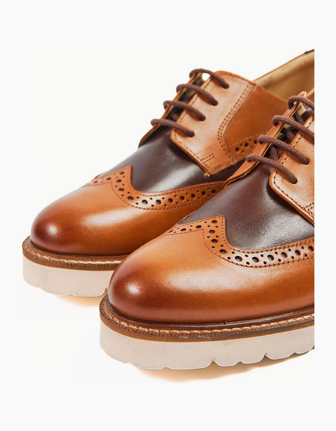 Pod Kortney Womens Brogue Shoes Tan Multi
