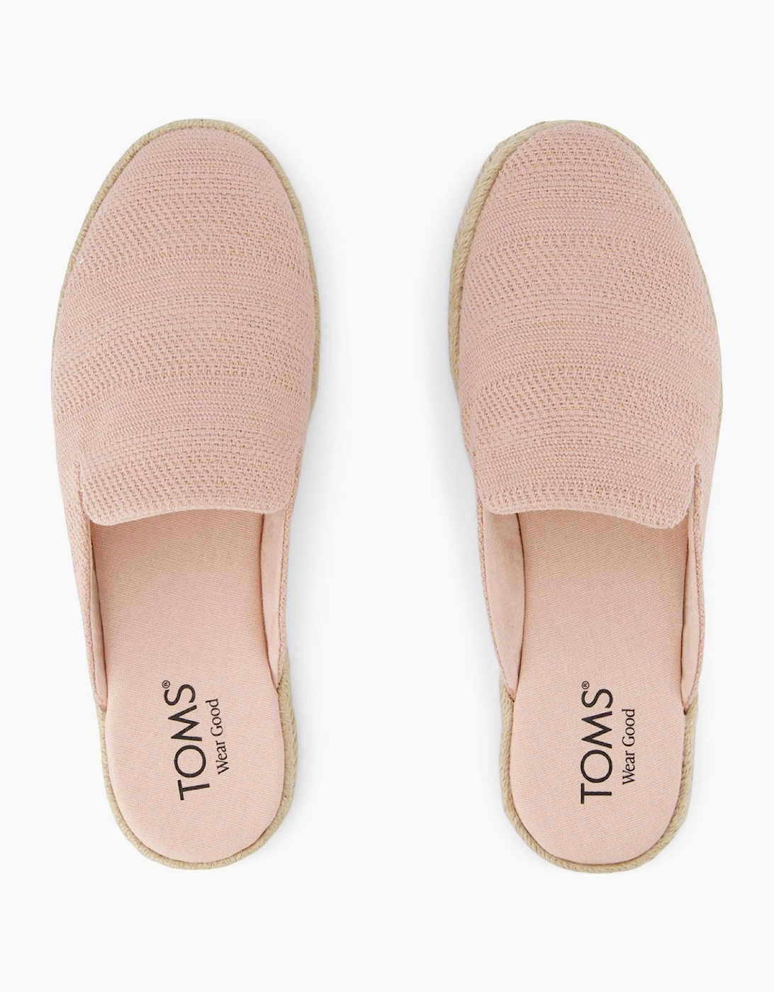 Toms Santiago Womens Slip On Mule Shoes Pale Rose
