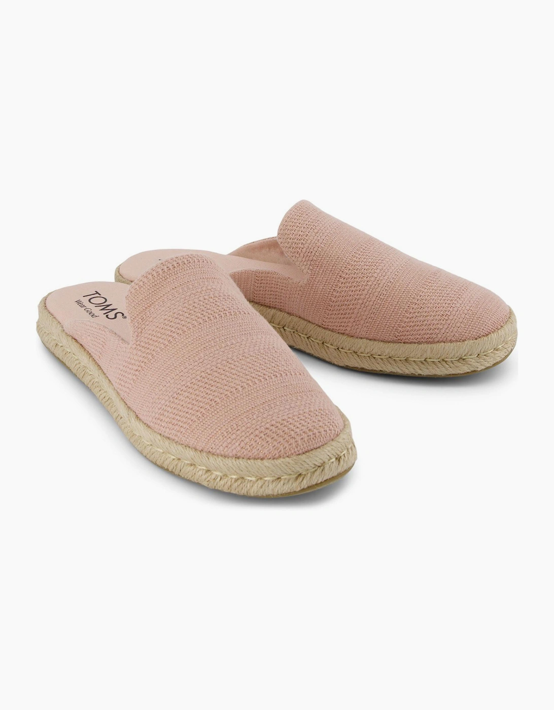 Toms Santiago Womens Slip On Mule Shoes Pale Rose