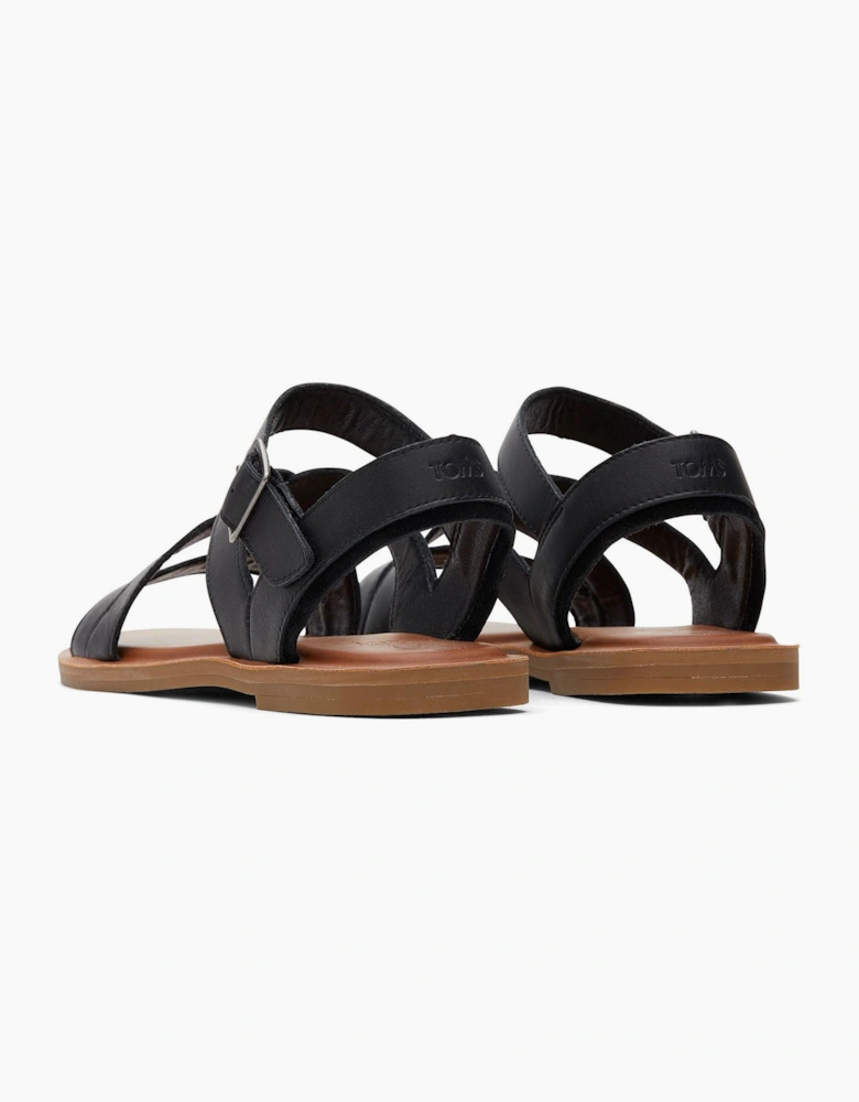 Toms Sloane Womens Leather Sandals Black