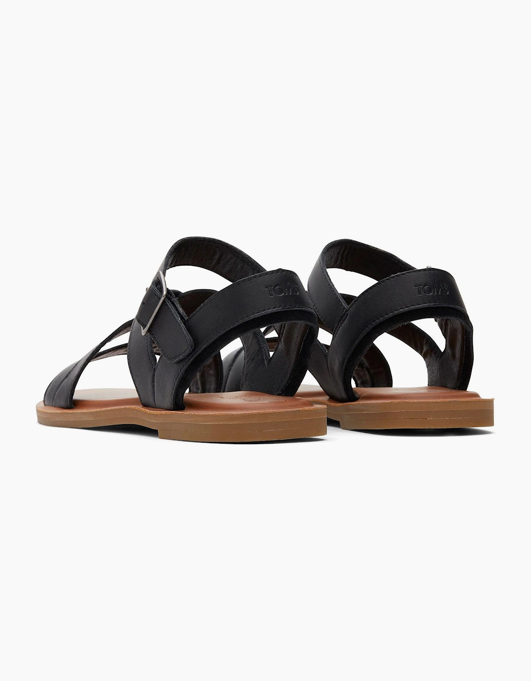 Toms Sloane Womens Leather Sandals Black