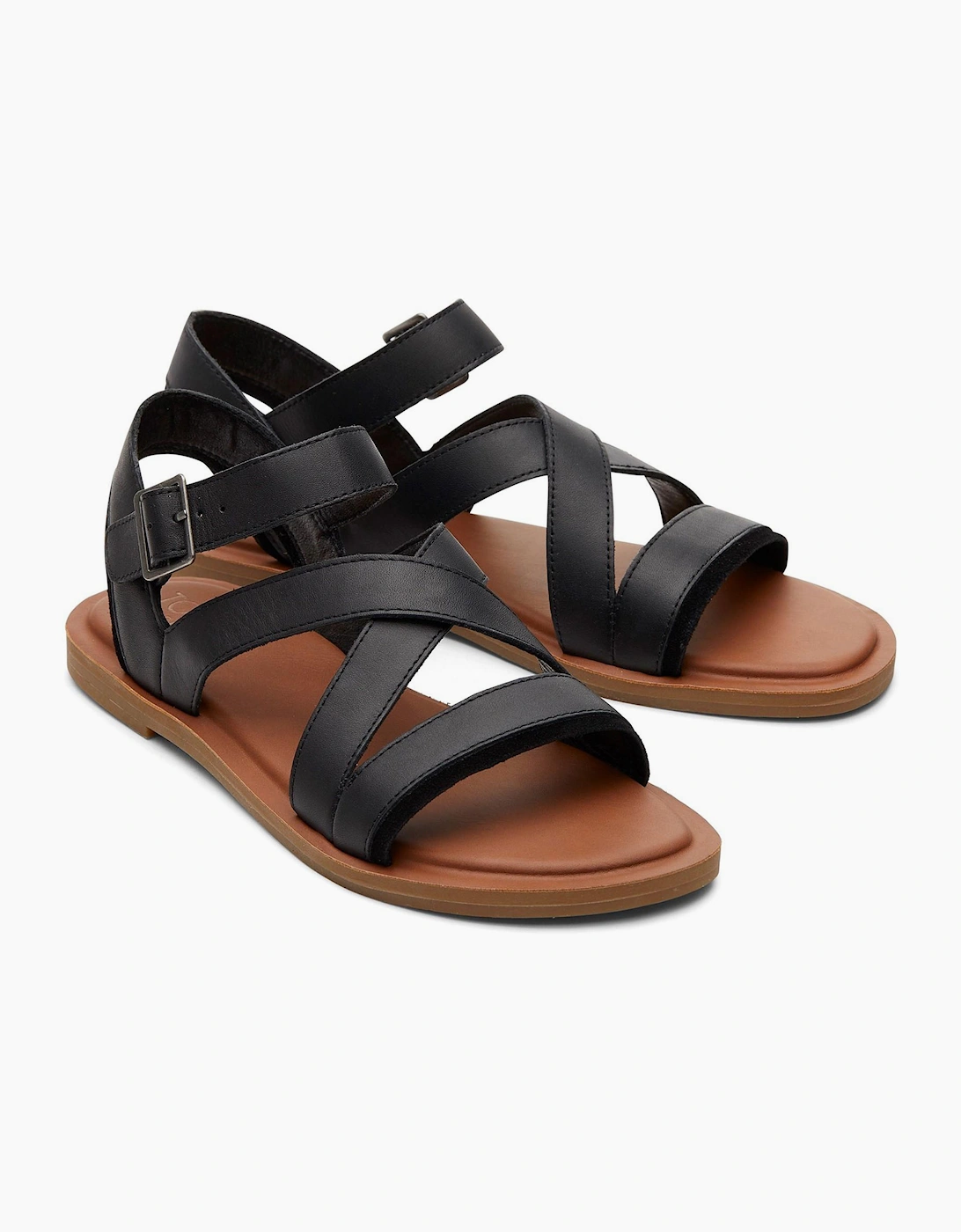 Toms Sloane Womens Leather Sandals Black